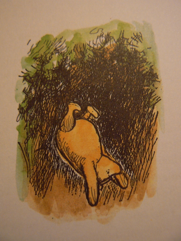Winnie-the-Pooh falls into a Heffalump Trap. Illustration by Ernest H. Shepard